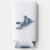 Dynamic Whitewater Kayaker Line Art スリム缶クーラー (裏面)