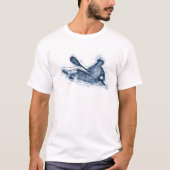 Dynamic Whitewater Kayaker Line Art Tシャツ (正面)