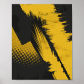 Dynamic Yellow Paint over Dark Surface ポスター (正面)