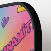 Dynamite Pop Art Rainbow Pattern ピックルボールラケット (左詳細)