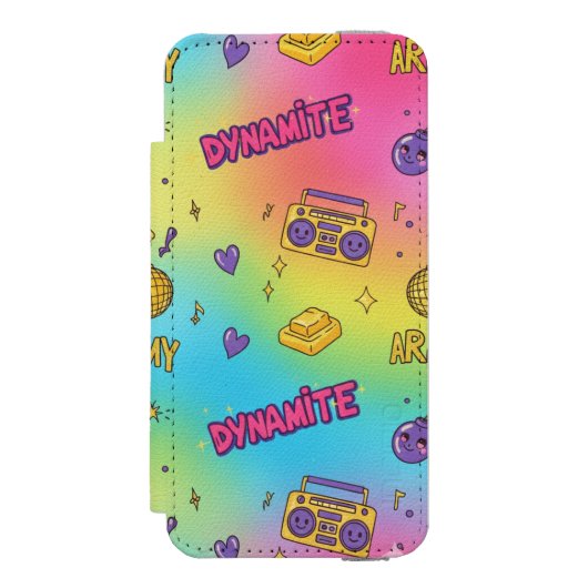Dynamite Pop Art Rainbow Pattern Incipio iPhoneウォレットケース (フォリオ 正面)