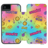 Dynamite Pop Art Rainbow Pattern Incipio iPhoneウォレットケース (フォリオ Open)