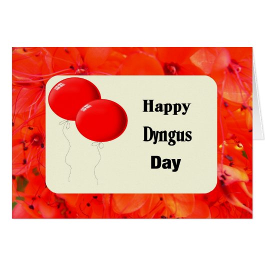 Dyngus Day Card Red Balloons & 縁ど (正面横)