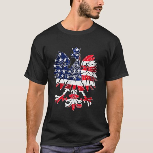 Dyngus Day Polish Eagle American Flag Usa Poland Tシャツ (正面)