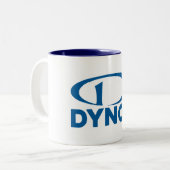 Dynonのロゴのコーヒー・マグ ツートーンマグカップ (正面左)