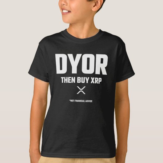 DYORあなたおもしろい自身の研究を行うXRP暗号通貨 Tシャツ (正面)