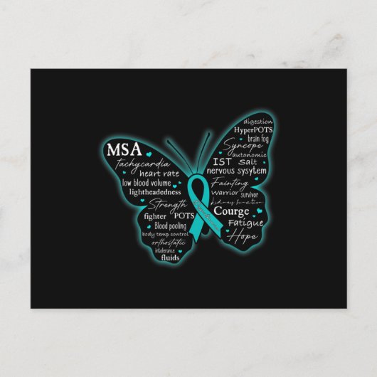 Dysautonomia認識度ポットHyperPOTS NCS月T- ポストカード (正面)