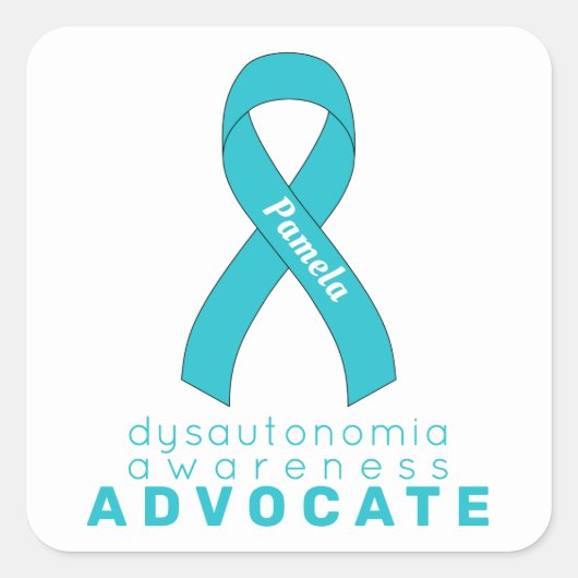 Dysautonomia Advocateホワイトスクエアステッカー スクエアシール (正面)