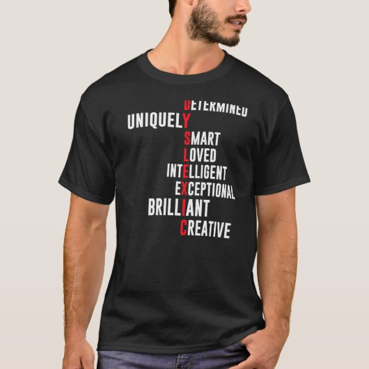 Dyslexia定義、一意に決定された頭が切れる値リスト Tシャツ (正面)