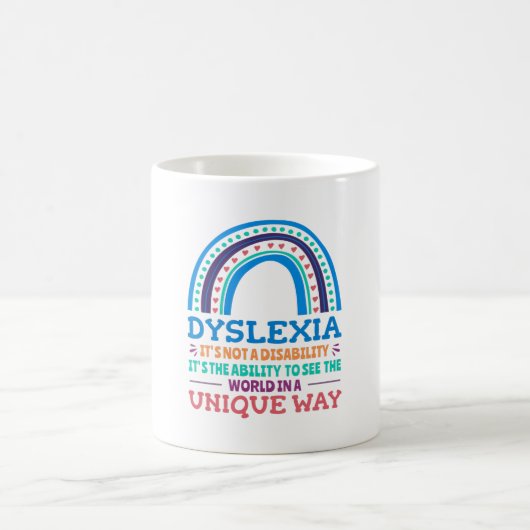 Dyslexia Awareness Dyslexic コーヒーマグカップ (中央)