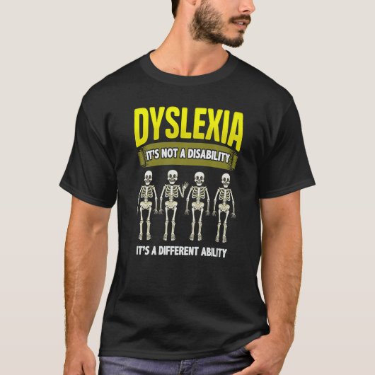 Dyslexia Awareness School Teacher Reading Dyslexia Tシャツ (正面)
