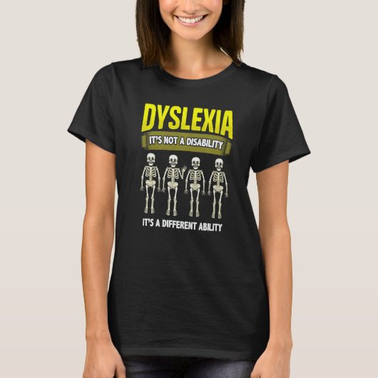 Dyslexia Awareness School Teacher Reading Dyslexia Tシャツ (正面)