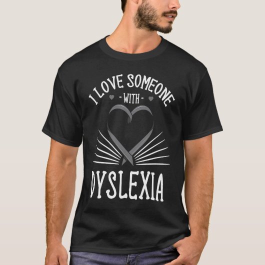 Dyslexia Ribbon Learning Disability Vision Problem Tシャツ (正面)