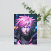 Dystopian Cyberpunk Sci-Fi未来通りPunk 01 ポストカード (スタンド正面)