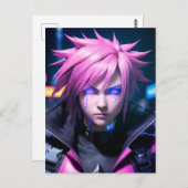 Dystopian Cyberpunk Sci-Fi未来通りPunk 01 ポストカード (正面/裏面)