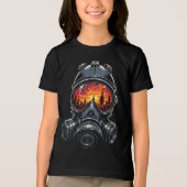 Dystopian Mask Urban Sunset Reflection トライブレンドＴシャツ (正面)