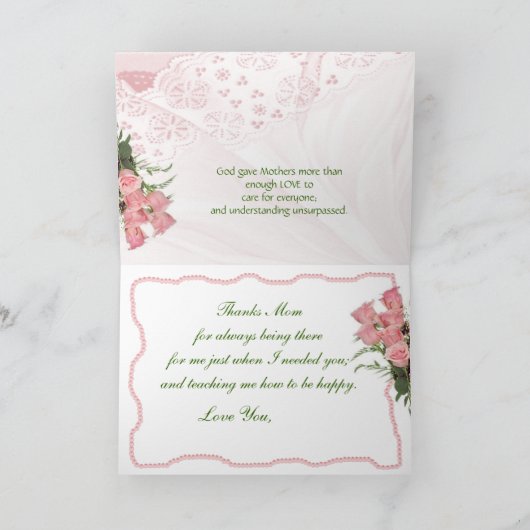 Dz Pkのバラは大事な行事をBqt2カスタマイズ サンキューカード (内部)