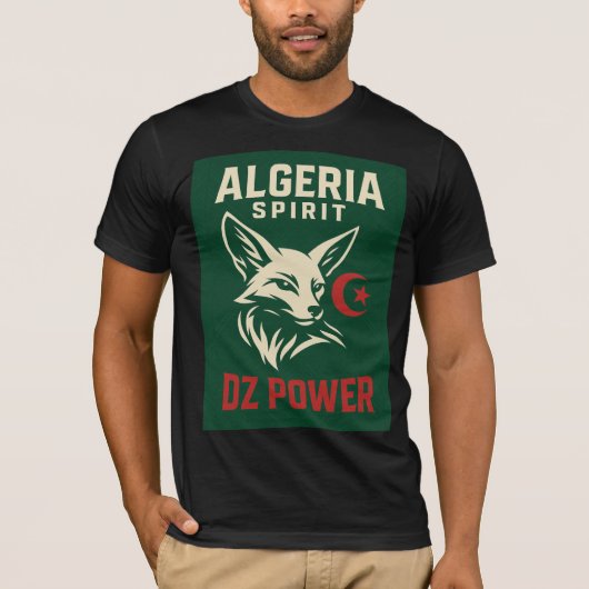 DZ POWER – アルジェリア・スピリット・フェネックデザインTシャツ Tシャツ (正面)