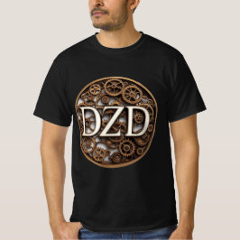 DZDロゴスチームパンクテーマブラック Tシャツ