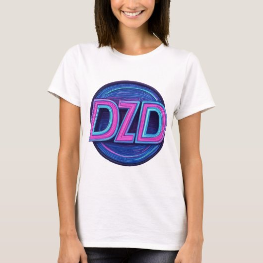 DZDロゴ80のテーマの女性 Tシャツ (正面)
