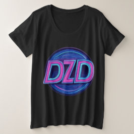 DZDロゴ80をテーマにしたコーディネート プラスサイズTシャツ