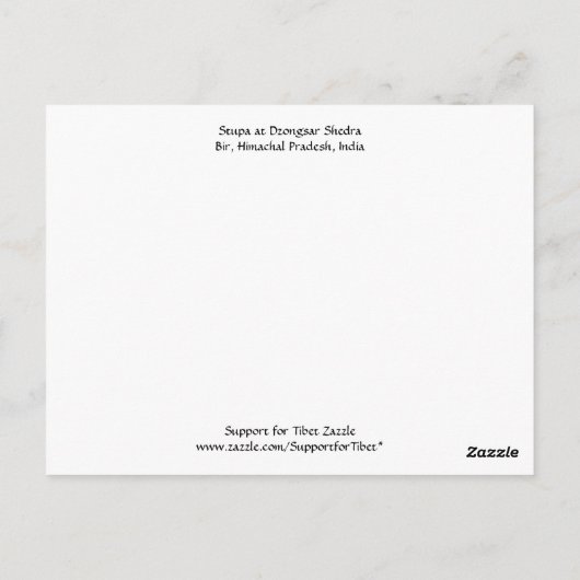 Dzongsar Shedraのチベット仏教の仏塔 ポストカード (裏面)