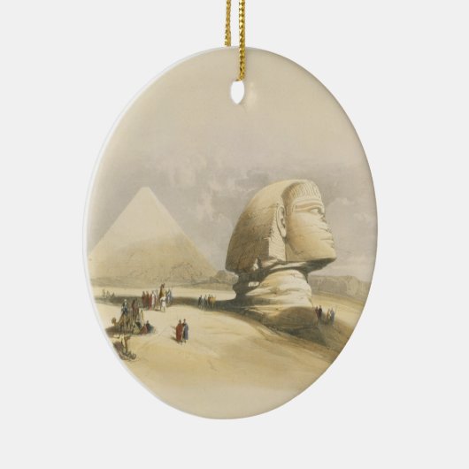 "Eからのギーザの素晴らしいスフィンクスそしてピラミッド、 セラミックオーナメント (右)