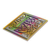 Eのケルト族の虹のカスタムなモノグラムのタイル タイル (側面)