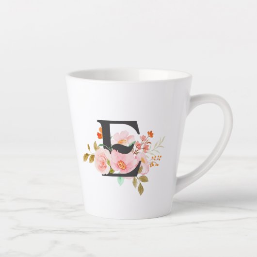 Eの文字のラテマグカップ カフェラテマグ (右)