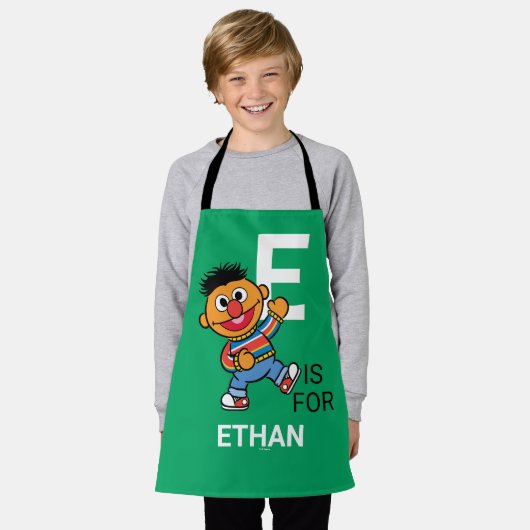 Eはアーニーのためだ |名前の追加 エプロン (着用した状態)
