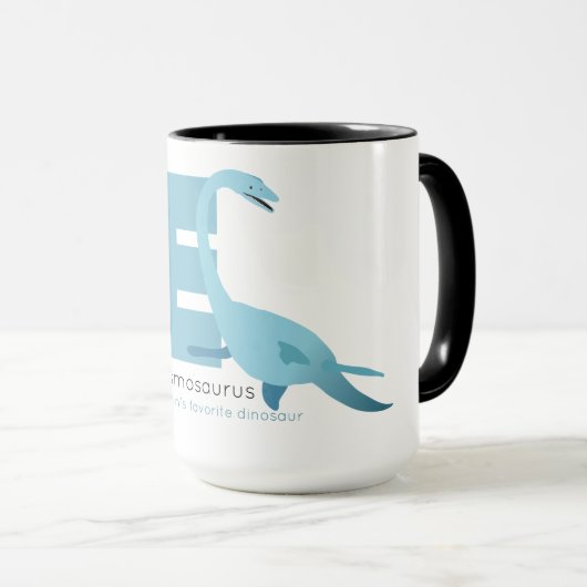 Eはエラスモサウルス・マグのようなもの マグカップ (正面右)