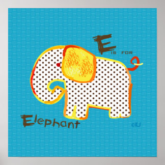 「Eは象のデジタルプリント絵画だ ポスター
