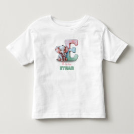 EはEthanのイニシャル - 名前入り子供服Tシャツ トドラーTシャツ