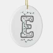 Eイニシャルクリスマスツリーオーナメント セラミックオーナメント (右)