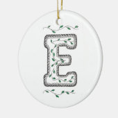 Eイニシャルクリスマスツリーオーナメント セラミックオーナメント (左)