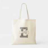 Eイニシャルパーソナライズされたシルバーモノグラムあなたの名前 トートバッグ (裏面)