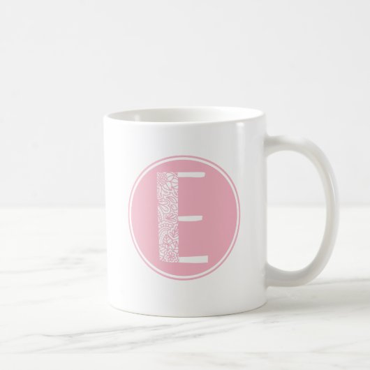 Eイニシャルフローラモノグラム コーヒーマグカップ (右)