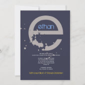 Eイニシャル収集こうもりバー（ユダヤ教の）バル・ミツバー招待状 招待状 (正面)