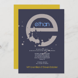 Eイニシャル収集こうもりバー(ユダヤ教の)バル・ミツバー招待状 招待状