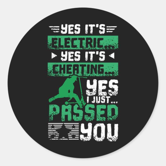 Eスクーターが君を通過 ラウンドシール (正面)