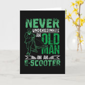 Eスクーターの老人 カード (黄色い花)