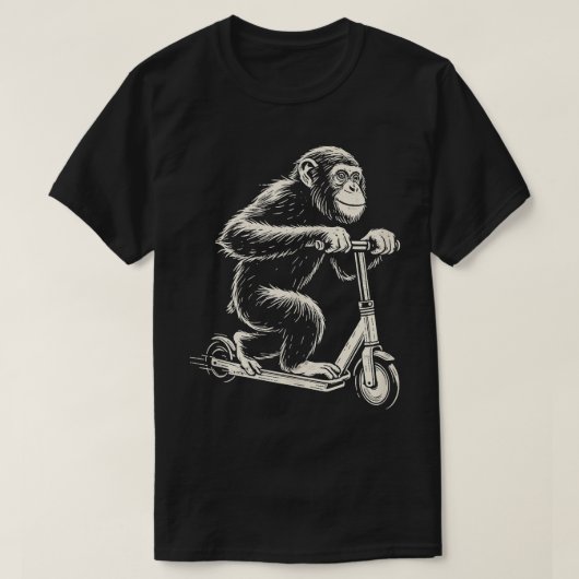 Eスクーター・モンキーのチンパンジー Tシャツ (デザイン正面)