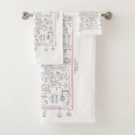 EタイプJag、配線図。 バスタオルセット