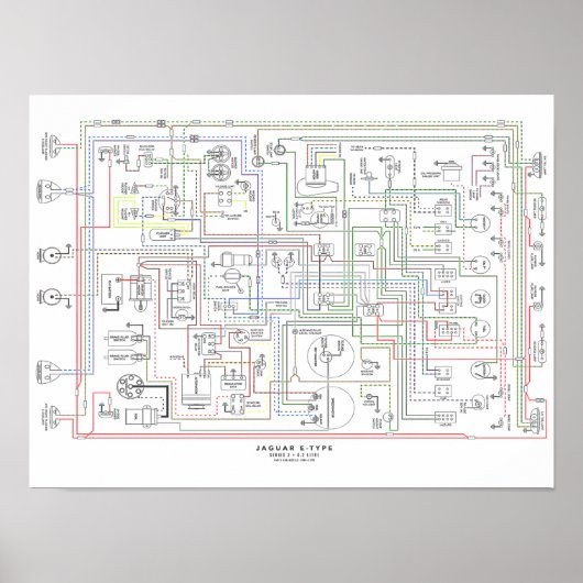 EタイプJag、配線図。 ポスター (正面)