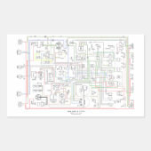 EタイプJag、配線図。 長方形シール (正面)