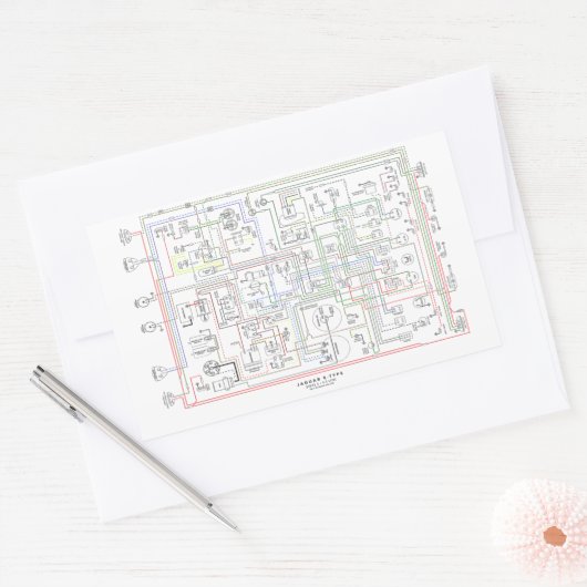 EタイプJag、配線図。 長方形シール (封筒)