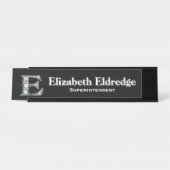 Eダイヤフェイクモンド机用ネームプレート デスクネームプレート (正面)