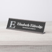 Eダイヤフェイクモンド机用ネームプレート デスクネームプレート (正面)