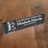 Eダイヤフェイクモンド机用ネームプレート デスクネームプレート (側面)