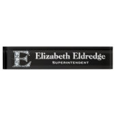 Eダイヤフェイクモンド机用ネームプレート デスクネームプレート (正面)